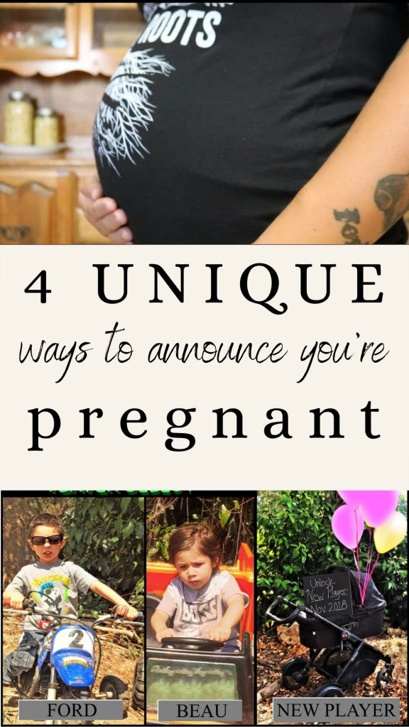 pinterest pin for 4 unique ways to announce you're pregnant